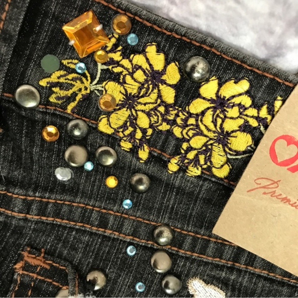 Vintage NWT XOXO Embroidered Denim Mini Circa-2000’s Spirit Bird Embroidery - Picture 8 of 13